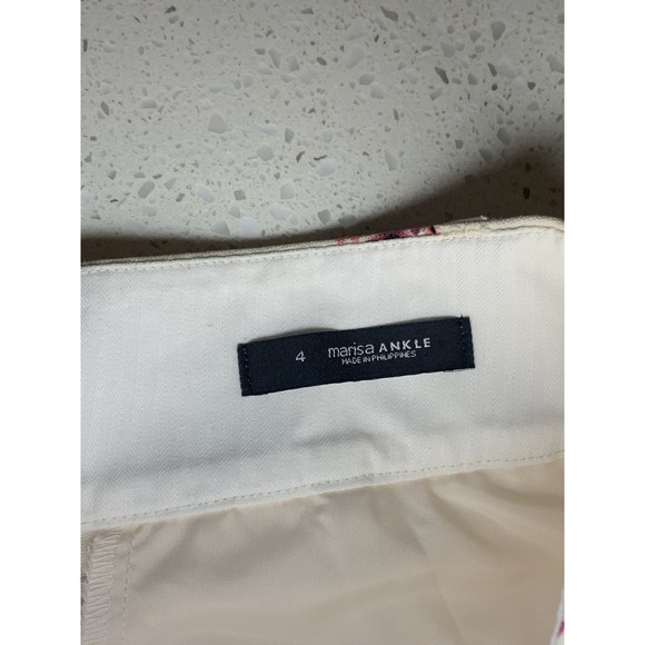 Ann Taylor LOFT Tan Red Paisley Cotton Blend Original Ankle Pants Size‎ 4 - Picture 6 of 7